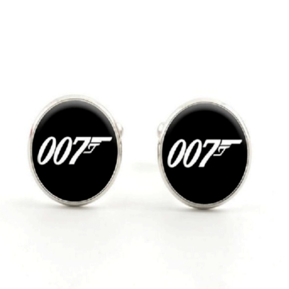 James Bond 007 Silver Brass Copper Cuff Links - Picture 2 of 2